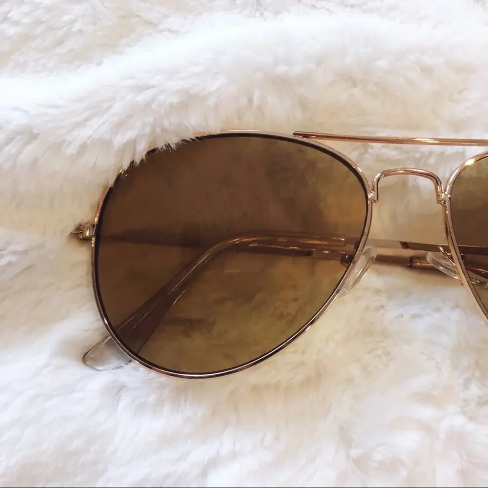 Georgia Light Brown Aviator Sunglasses